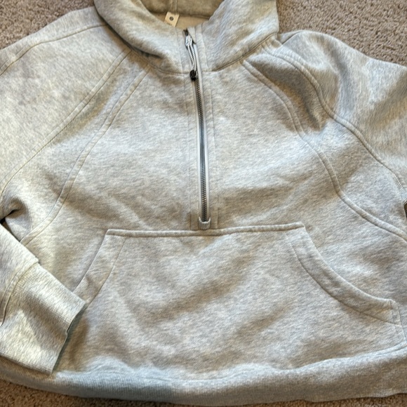 Lululemon Oversized Scuba Half Zip Hoodie Light Grey Medium - Picture 3 of 6